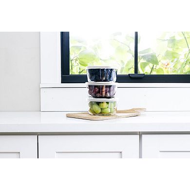 Dura Living™ 6-Piece, 2 Cup Glass Food Round Stackable Storage Set