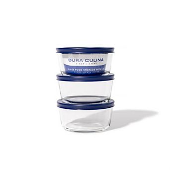Dura Living™ 6 pc 2 cup Glass Food Round Stackable Storage Set