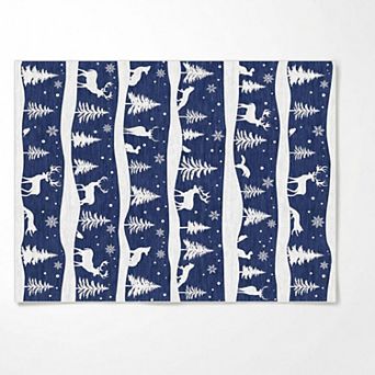 Washable Reindeer Christmas Area Rug, Modern Holiday Non Slip Accent Carpet for Bedroom