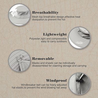 Fishing Hat UPF 50+ Sun Cap Neck Flap Outdoor Men Women