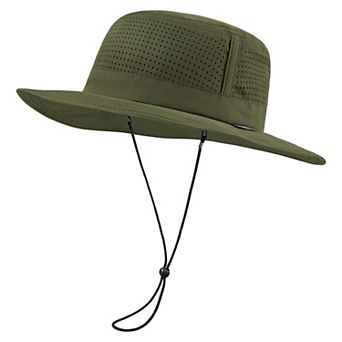 UPF 50+ Bucket Sun Hat Perforated Mesh Adjustable Breathable Lightweight Outdoor Men Women