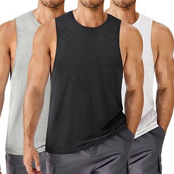 PINSPARK Men's Quick Dry Tank Tops Sleeveless Gym Muscle Shirt Beach Swimming Running Tee