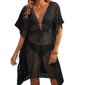 Women's V-Neck Swimsuit Bikini Beach Swimwear Crochet Cover up