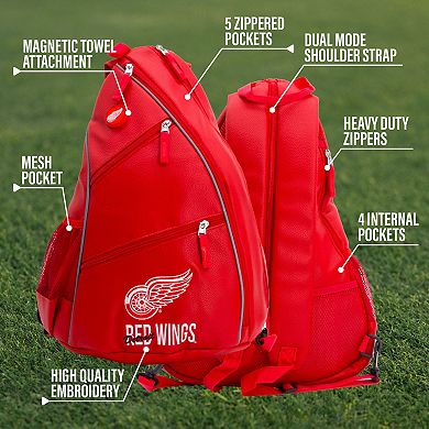 NHL Detroit Red Wings Faux Leather Backpack