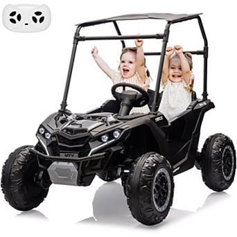 24V Electric UTV Ride-On for Kids, 2 Seater, LED Lights