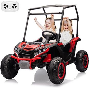 24V Electric UTV Ride-On for Kids, 2 Seater, LED Lights