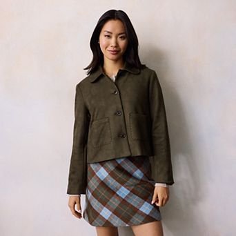 Petite LC Lauren Conrad Swing Faux Suede Jacket