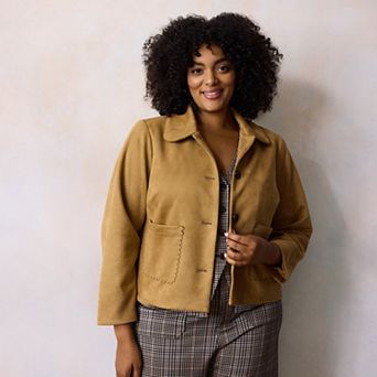 Plus Size LC Lauren Conrad Swing Faux Suede Jacket