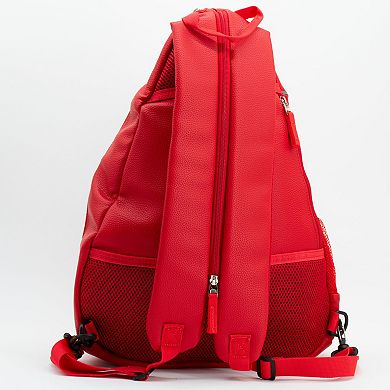 NHL New Jersey Devils Logo Faux Leather Backpack