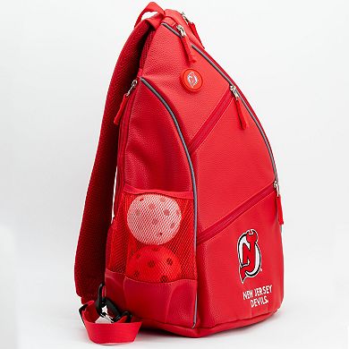 NHL New Jersey Devils Logo Faux Leather Backpack