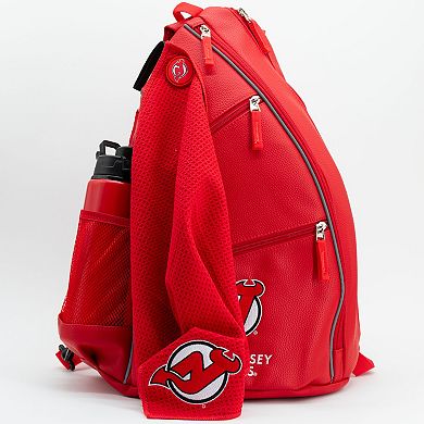 NHL New Jersey Devils Logo Faux Leather Backpack