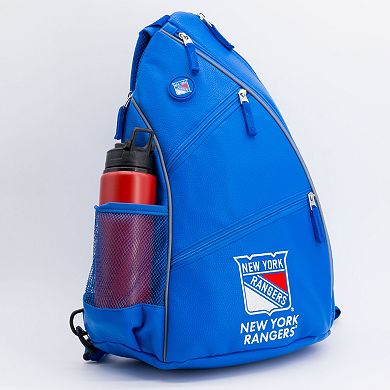 NHL New York Rangers Logo Faux Leather Backpack
