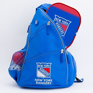 NHL New York Rangers Logo Faux Leather Backpack