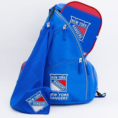NHL New York Rangers Logo Faux Leather Backpack