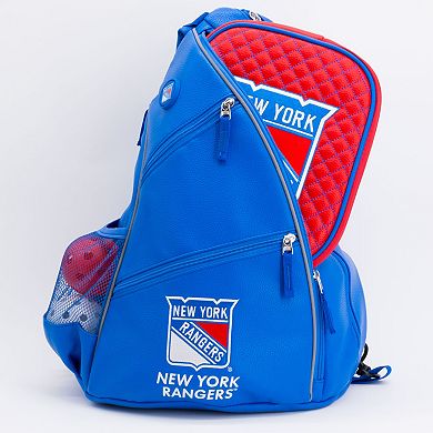 NHL New York Rangers Logo Faux Leather Backpack