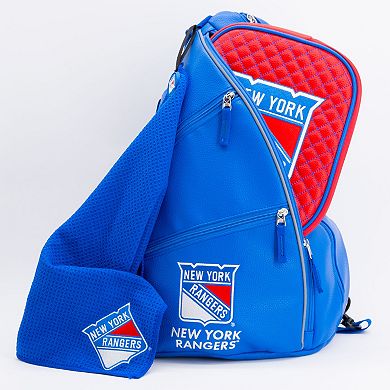 NHL New York Rangers Logo Faux Leather Backpack