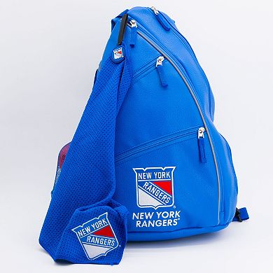 NHL New York Rangers Logo Faux Leather Backpack