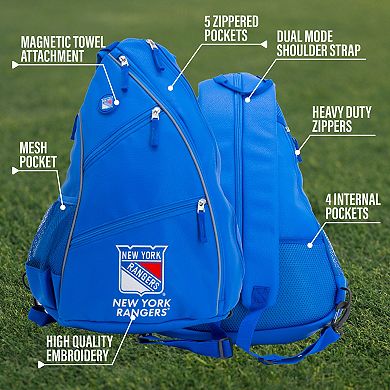 NHL New York Rangers Logo Faux Leather Backpack