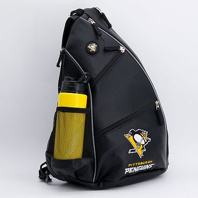 NHL Pittsburgh Penguins Logo Faux Leather Backpack