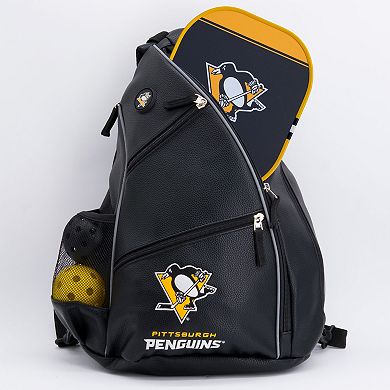 NHL Pittsburgh Penguins Logo Faux Leather Backpack