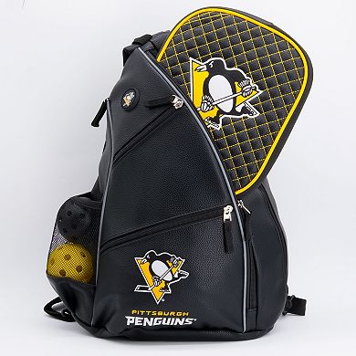 NHL Pittsburgh Penguins Logo Faux Leather Backpack