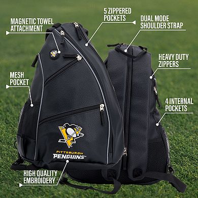 NHL Pittsburgh Penguins Logo Faux Leather Backpack