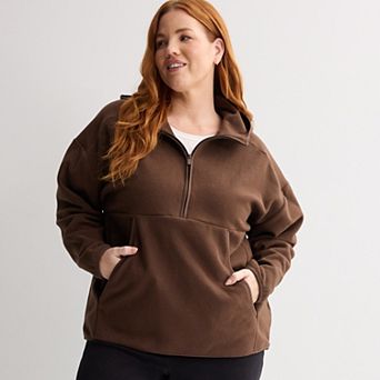 Plus Size Tek Gear® Micro Fleece Half Zip Hoodie