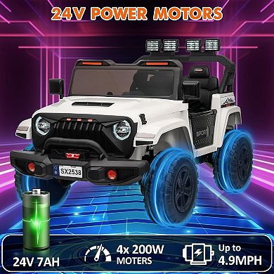24V 2 Seater Kids Ride On Truck, 4WD Electric Toy, Remote Control