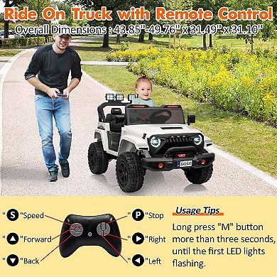 24V 2 Seater Kids Ride On Truck, 4WD Electric Toy, Remote Control