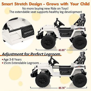 24V 2 Seater Kids Ride On Truck, 4WD Electric Toy, Remote Control