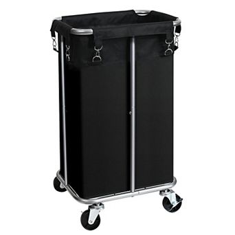 Laundry Basket With Wheels Rolling Hamper Removable Bag Sorter Cart Clothes Organizer Metal Frame