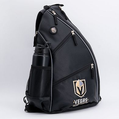 NHL Vegas Golden Knights Logo Faux Leather Backpack