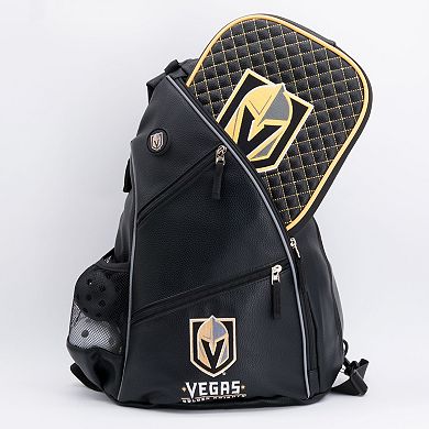NHL Vegas Golden Knights Logo Faux Leather Backpack