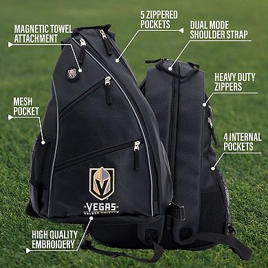 NHL Vegas Golden Knights Logo Faux Leather Backpack