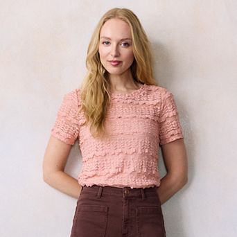 Women's LC Lauren Conrad Short Sleeve Lace Top