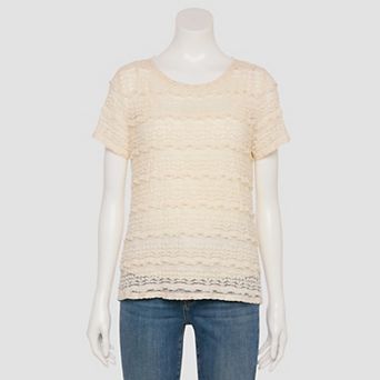 Women's LC Lauren Conrad Short Sleeve Lace Top