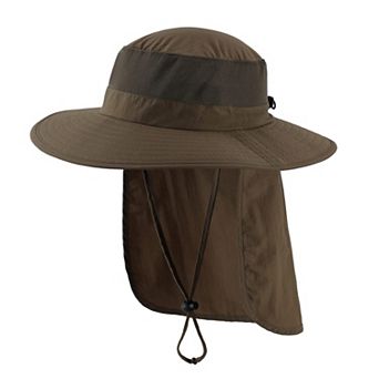 Outdoor UPF50+ Mesh Sun Hat Wide Brim Fishing Neck Flap Unisex