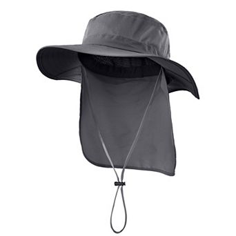 Outdoor UPF50+ Mesh Sun Hat Wide Brim Fishing Neck Flap Unisex