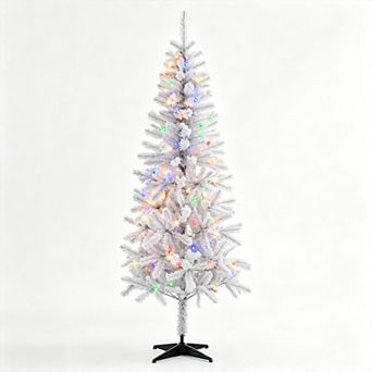 St. Nicholas Square® 6-ft. Flocked Artificial Christmas Tree with Multicolor Lights