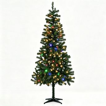 St. Nicholas Square® 6-ft. Artificial Christmas Tree with Multicolor Lights