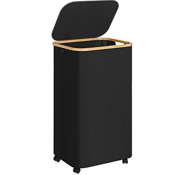 Laundry Basket with Wheels Lid Handles Collapsible Waterproof Tall Cloth Dormitory Family