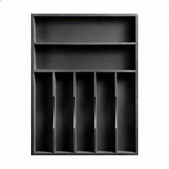 100% Bamboo Drawer Organizer — Cutlery Tray with Grooved Dividers