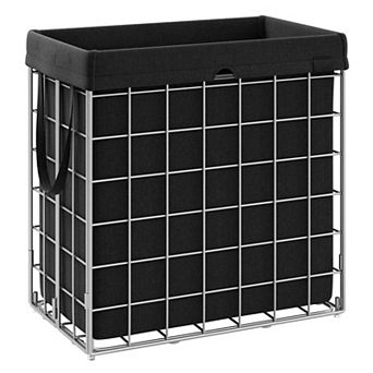 Laundry Basket Hamper Collapsible Clothes Removable Washable Liner Metal Wire Frame Bedroom Bathroom