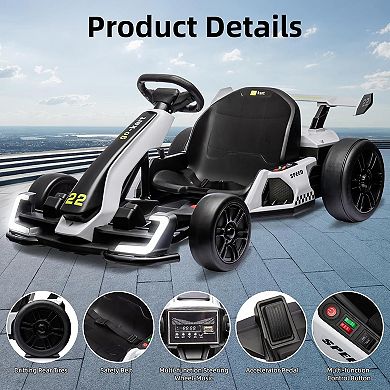 Licensed Dodge Challenger 12V Kids Ride-On Car with Remote Control, LED Lights, Music