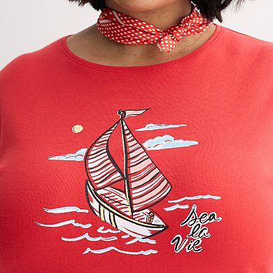 Plus Size Croft & Barrow® Essential Short Sleeve Graphic Tee