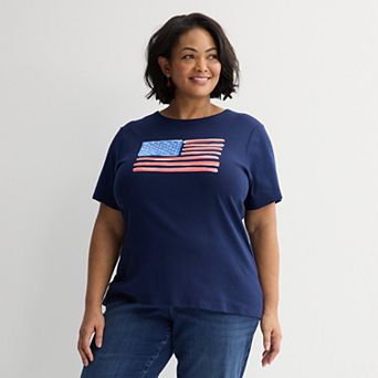 Plus Size Croft & Barrow® Essential Short Sleeve Graphic Tee
