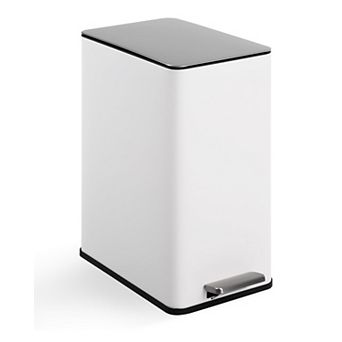 4 Gallon Stainless Steel Trash Can with Soft Close Lid, Step-on Garbage Bin, Compact Slim Design