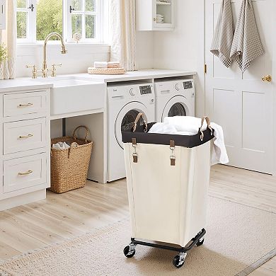 Rolling Laundry Hamper Clothes Organizer Basket with Wheels for Home Dorm Hotel Closet