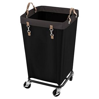 Rolling Laundry Hamper Clothes Organizer Basket with Wheels for Home Dorm Hotel Closet
