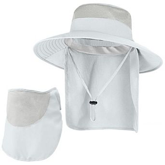 Sun Hat UPF 50+ Breathable Wide Brim Bucket UV Protection Safari Neck Flap